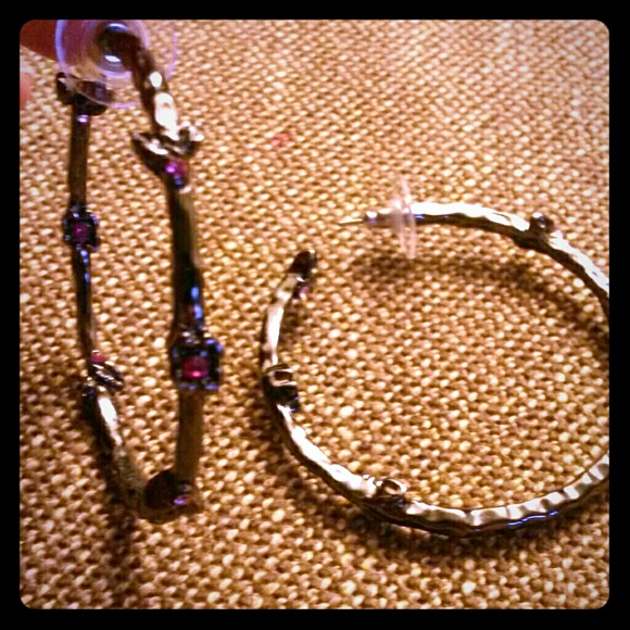 Purple flower hoops