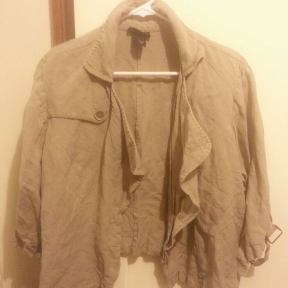 Dark tan cropped jacket - gently used
