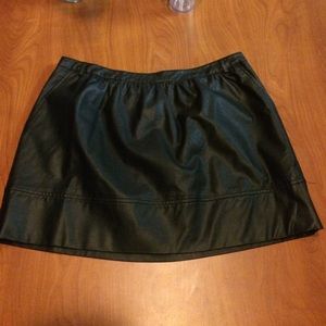 Black faux leather skirt