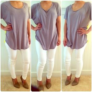 Express Grey/Yellow Colorblock top