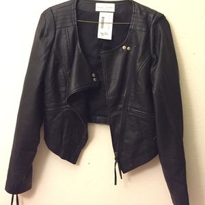 Black fake leather jacket