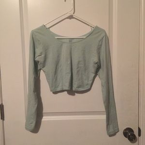 Baby blue long sleeved crop
