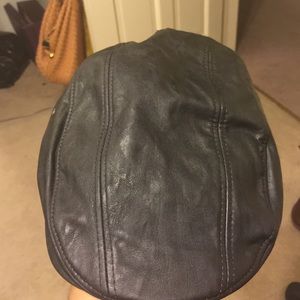 Black leather newsboy brand new