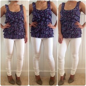 Express Floral Ruffle Top