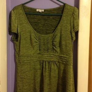 Green scoop neck