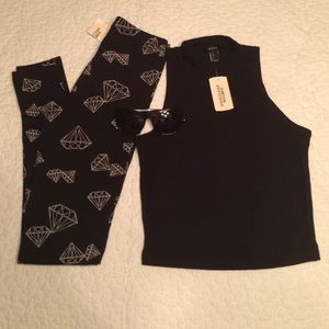 Black Diamond leggings, and Crop Top