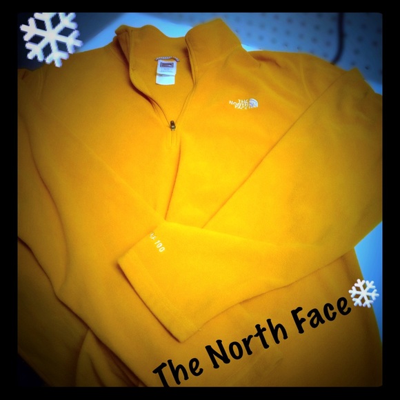 Orange The North Face fleece half zip pullover