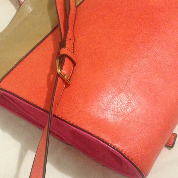 Orange & Tan Satchel Handbag - Picture 4 of 4