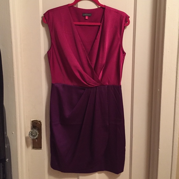 Magenta and purple cocktail party dress