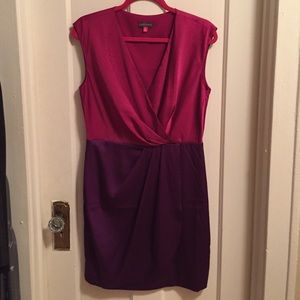 Magenta and purple cocktail party dress