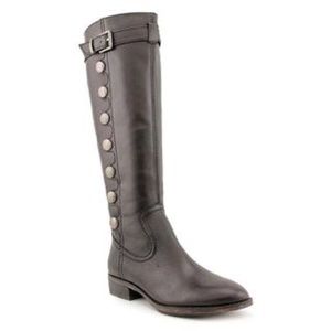 Arturo Chiang grey riding boots w/ silver buttons