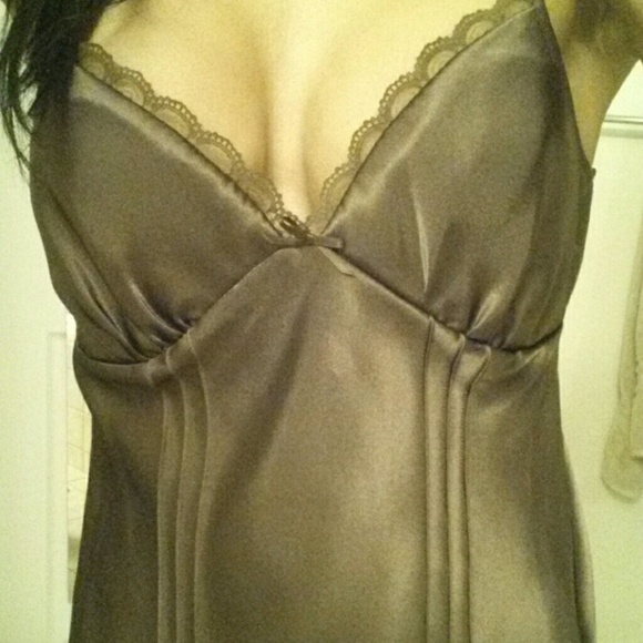 Brown satin top