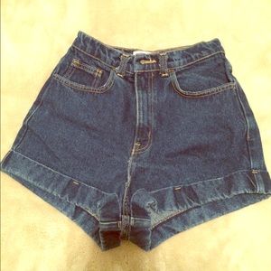 American apparel Denim high waisted shorts