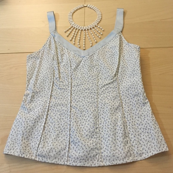 🌻HP🌻 Pastel Blue/Cream Satin Strap Top - Picture 2 of 4