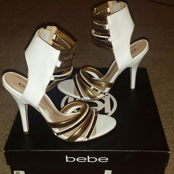 bebe white heels - Picture 2 of 4