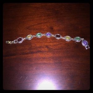 Multi color silver bracelet