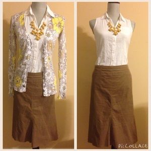 BCBG Maxazria corduroy ruffle bottom skirt