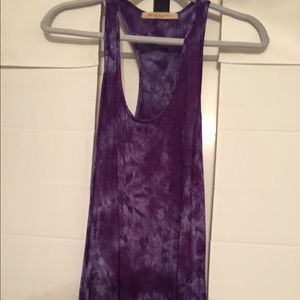 Purple tie dye tank top