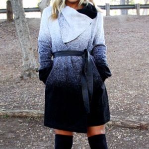 Ombré black to Heather grey coat!