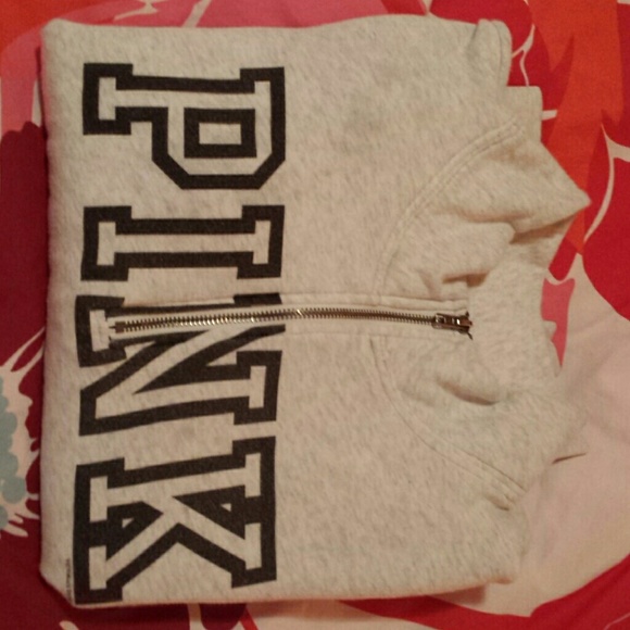 SOLD IN BUNDLE! Super cute gray PINK quater zip!