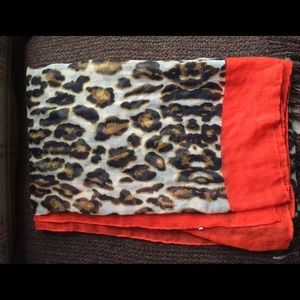 Cheetah Print and Orange Scarf