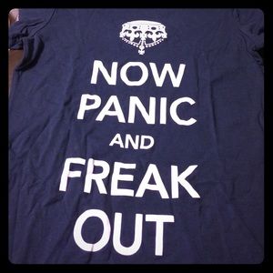 "now panic and freak out" short sleeve tee