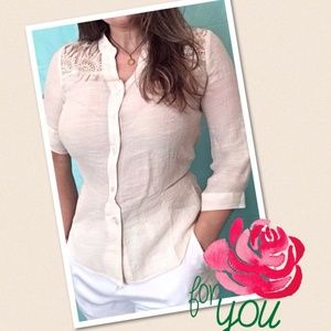 Romantic beige blouse