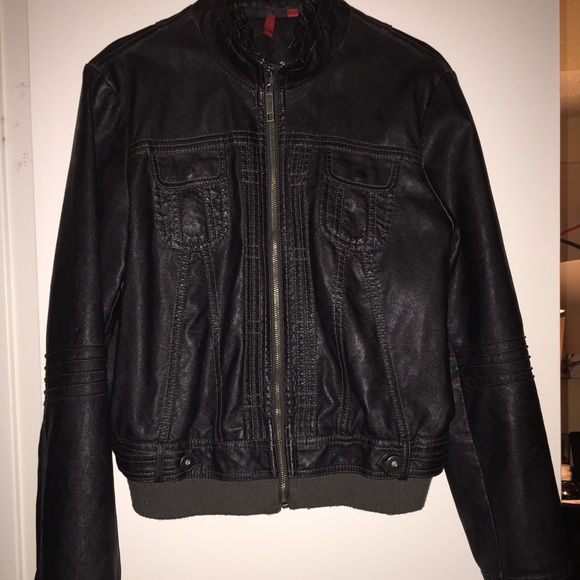 ‼️‼️Charcoal Black 5/48 Leather Jacket size Large