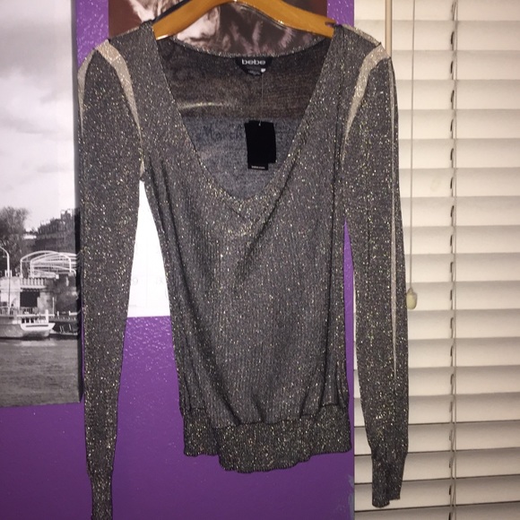 Bebe contrast shine sweater