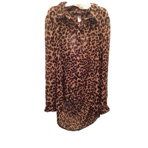 Cheetah print high low blouse