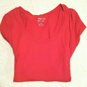 Bright red stretch cap sleeve tee (NWOT)