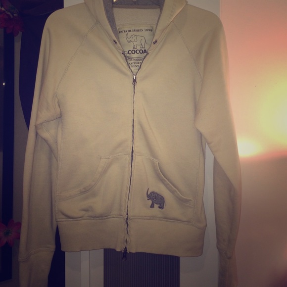 Tan colored double zipper hoodie