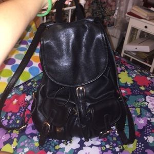 Faux leather back pack
