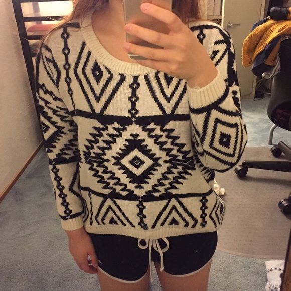 Aztec print sweater.