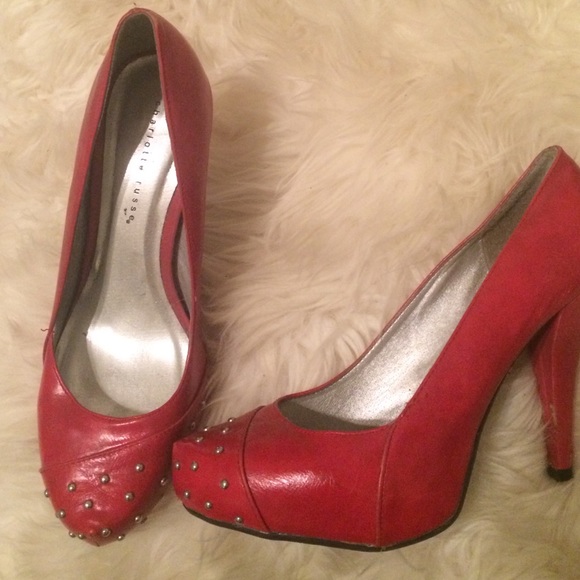 Charlotte Russe size 8 red heels studded