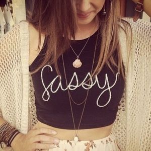 "sassy" tight crop top