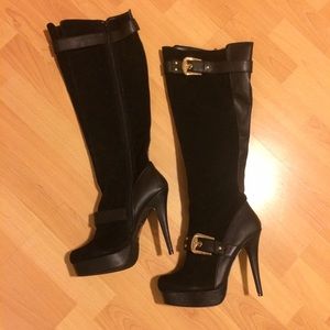 Black knee high boots