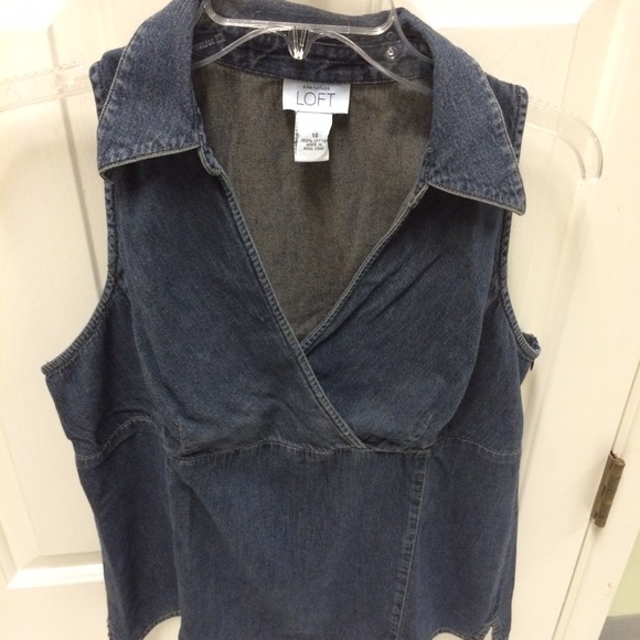 Ann Taylor LOFT Denim sleeveless blouse
