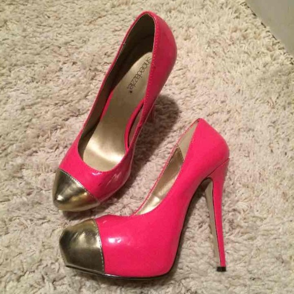 Pink & gold high heels