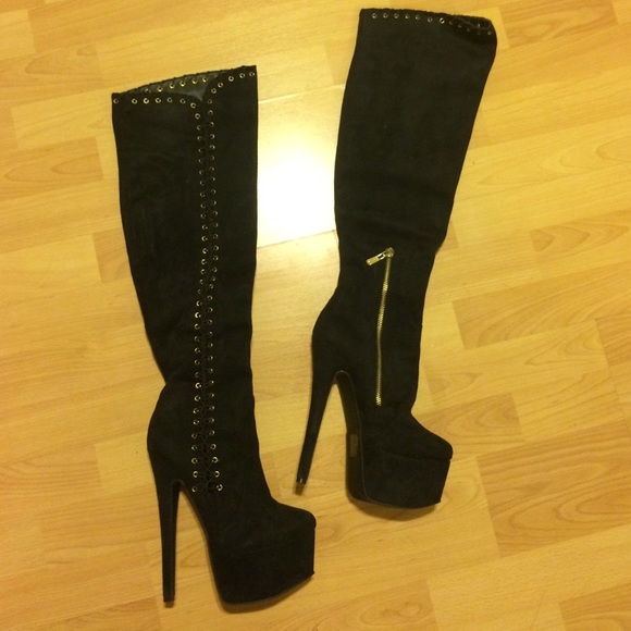 Thigh high bebe boots