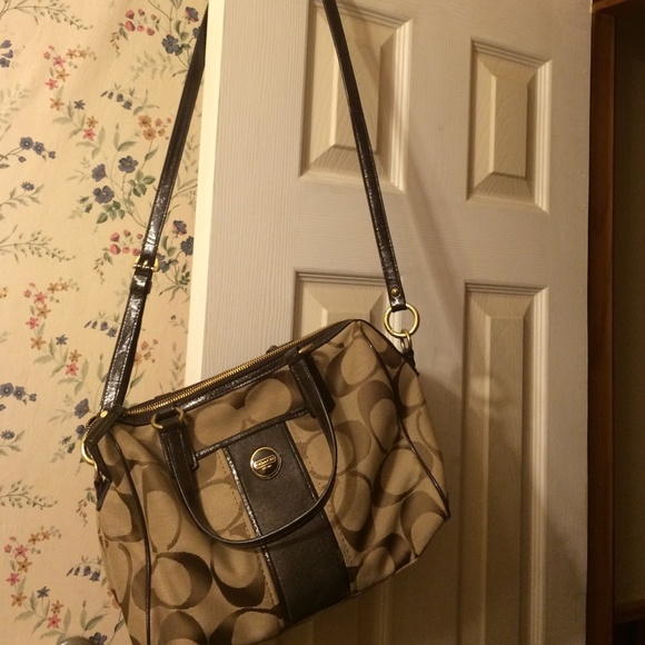 Brown coach cross-body