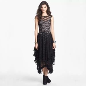 Boho sheer lace slip dress