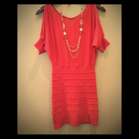Coral Knit Dress