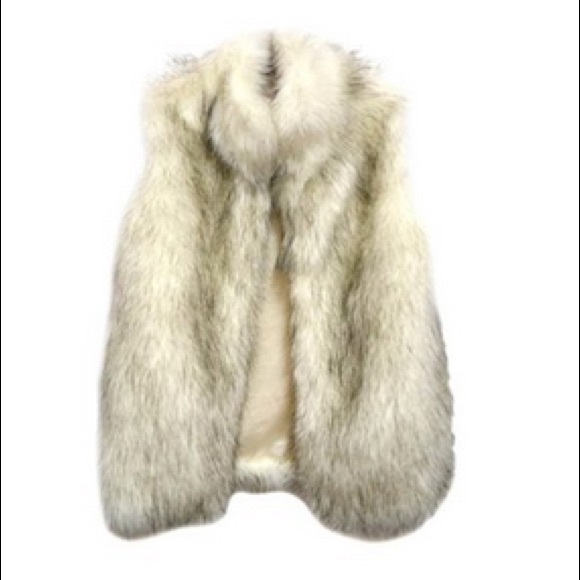 White and black faux fur vest!