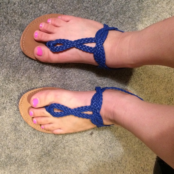Blue rope style summer sandals