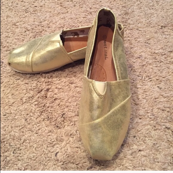 Shoes - New! Never worn! Gold Tom-Like Slip On Shoes