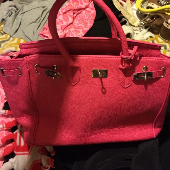Pink designer inspired handbag