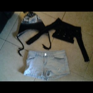 Light blue Jean denim short shorts size 9 winter