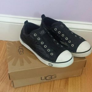 Black sequined Ugg sneakers