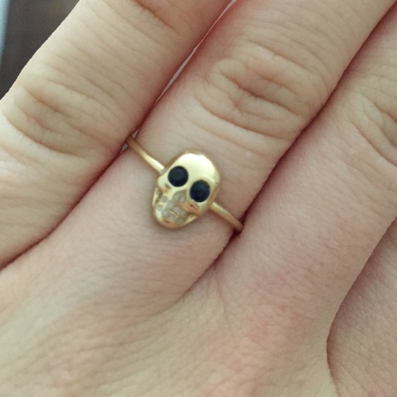 Sydney Evan Sapphire & 14k Yellow Gold Skull Ring